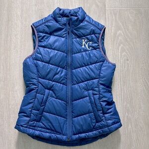 Kansas City Royals Women’s Cutter & Buck Full Zip Puffer Vest Blue size S